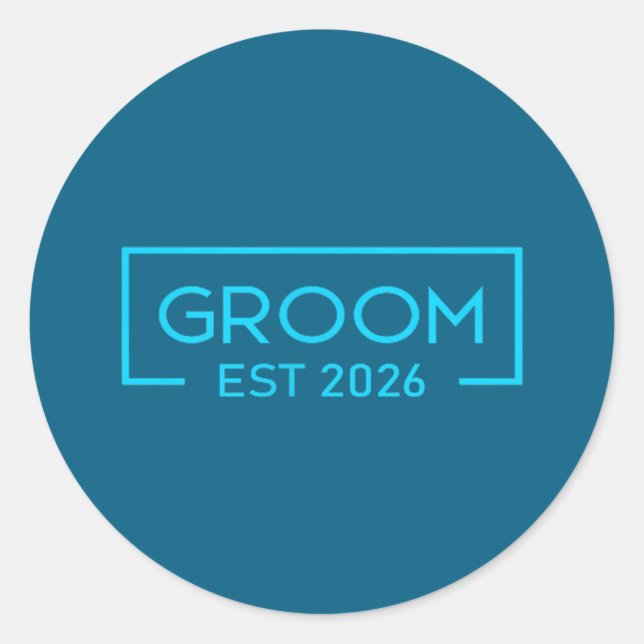 Groom est 2026 matching getting ready bride groom classic round sticker (Front)