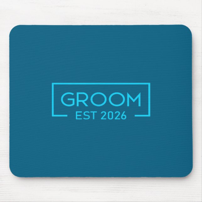 Groom est 2026 matching getting ready bride groom mouse mat (Front)