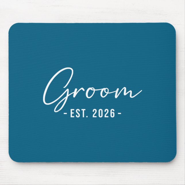 Groom est 2026 matching getting ready bride groom mouse mat (Front)