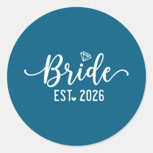 Groom est 2026 matching groom bride 2026 matching classic round sticker