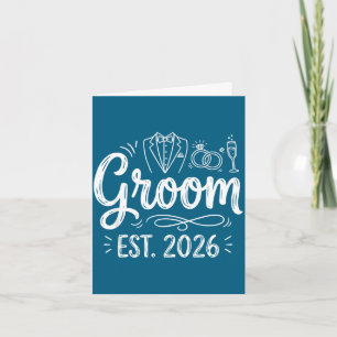 Groom est 2026 mr husband married wedding party  card