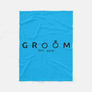 Groom Est 2026 Wedding Bachelor Party Future Fleece Blanket