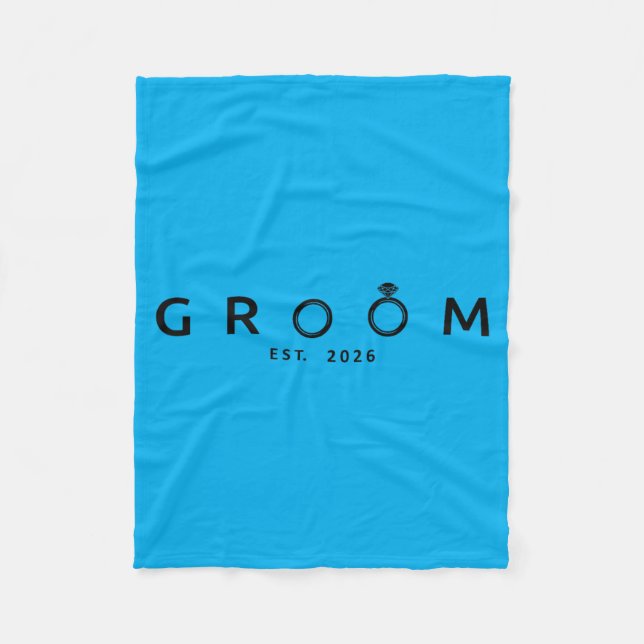 Groom Est 2026 Wedding Bachelor Party Future Fleece Blanket (Front)