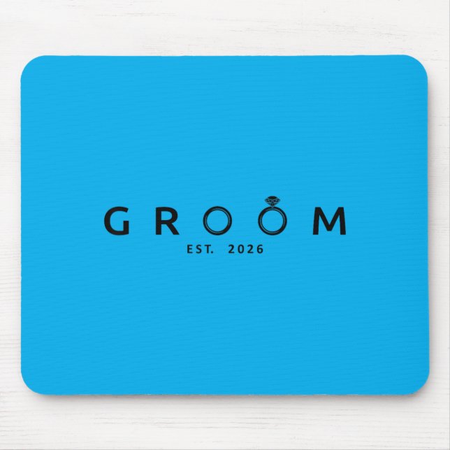 Groom Est 2026 Wedding Bachelor Party Future Mouse Mat (Front)