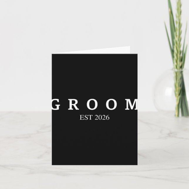 Groom Est. 2026 Wedding Married Engagement Getting Card (Front)