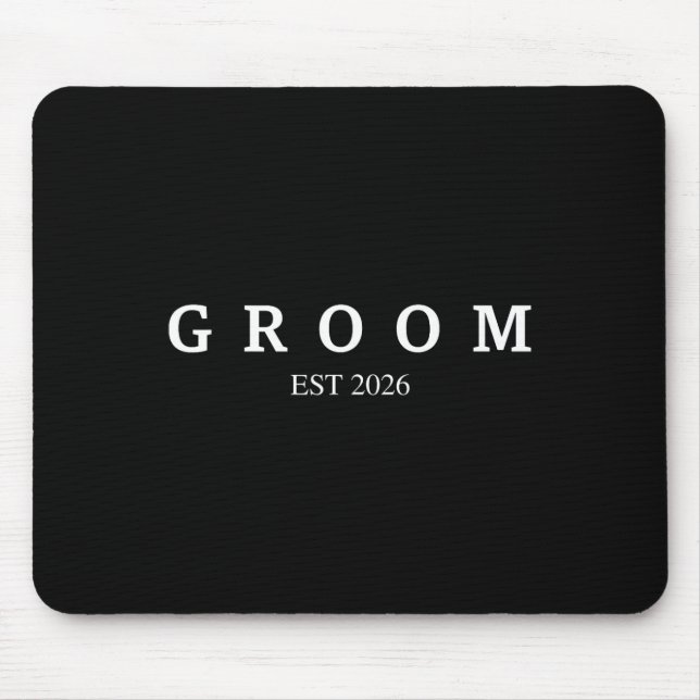Groom Est. 2026 Wedding Married Engagement Getting Mouse Mat (Front)