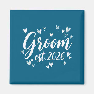 Groom est 2026 wedding newlywed bride groom party magnet