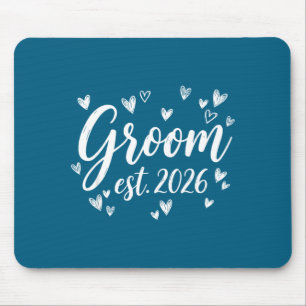 Groom est 2026 wedding newlywed bride groom party mouse mat
