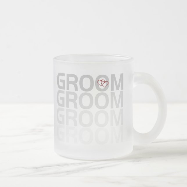 Groom Fade Frosted Glass Coffee Mug (Right)