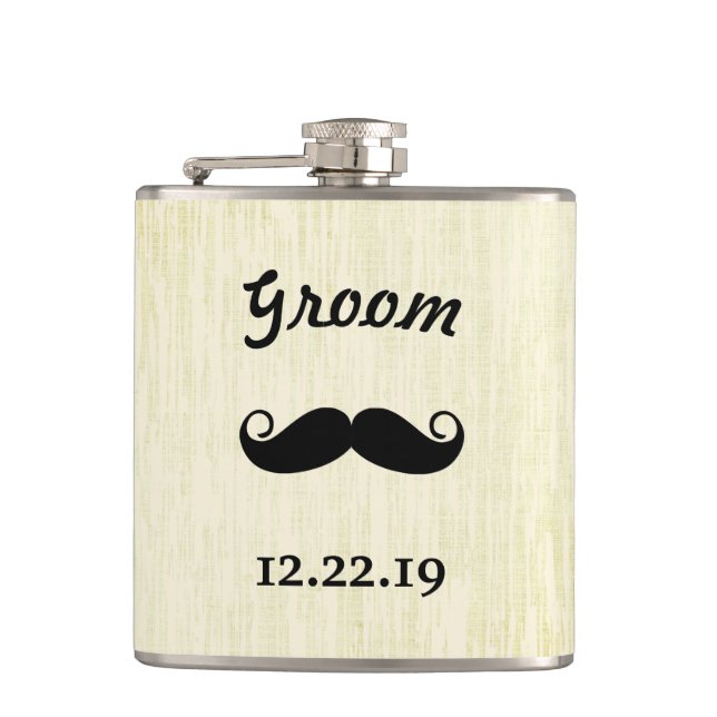 Groom Flask Moustache (Front)