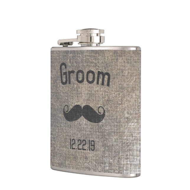 Groom Flask Moustache (Left)
