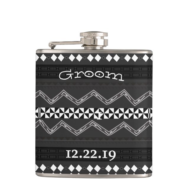 Groom Flask Moustache (Front)