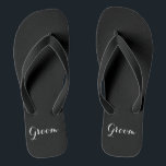 Groom Flip Flops<br><div class="desc">Groom The beach is calling, and these flips flops are your answer! Pay ode to the summer and free your toes. Live, work and play with your feet exposed. Life really is a beach. Thong style, easy slip-on design. 100% rubber makes sandals both heavyweight and durable. Cushioned footbed with textured...</div>