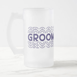 Groom  frosted glass beer mug