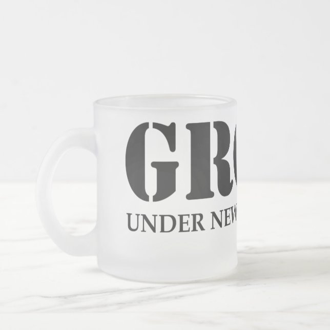 Groom Frosted Glass Coffee Mug (Left)