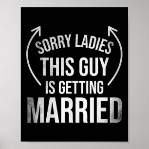Groom Funny Bachelor Supplies Clothes Party Weddin Poster