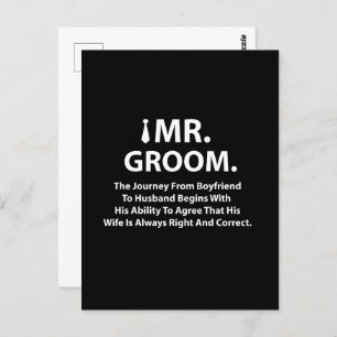 Groom Funny Quote Typography Postcard