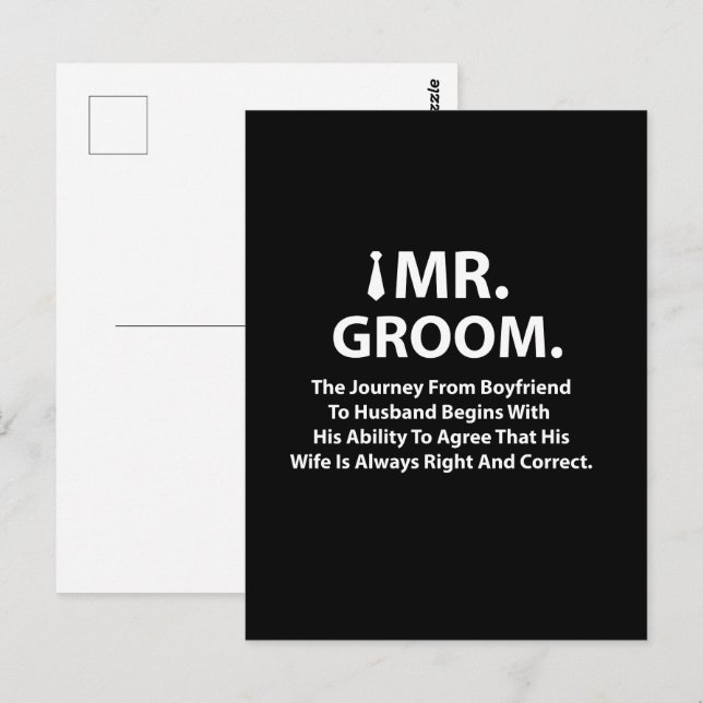 Groom Funny Quote Typography Postcard (Front/Back)