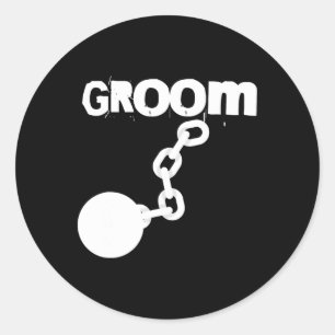 Groom Funny Wedding Stag Party Bachelor  Classic Round Sticker