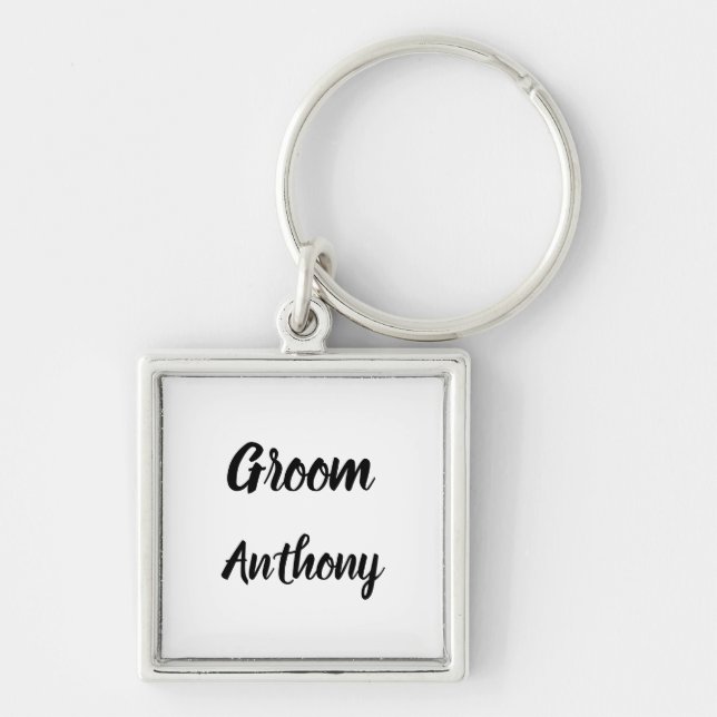 Groom Gift Custom Name Gifts Wedding Keychain (Front)