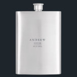 Groom Gift Navy Blue Minimalist Wedding Hip Flask<br><div class="desc">Fully customisable wedding flask with dark navy blue text.</div>