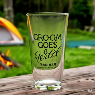 Groom Goes Wild Bachelor Party Dark Text Glass