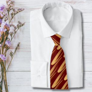 Groom Gold and Dark Red Wedding Neck Tie
