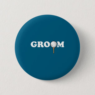 Groom golf ball golfer men bachelor funny party 6 cm round badge
