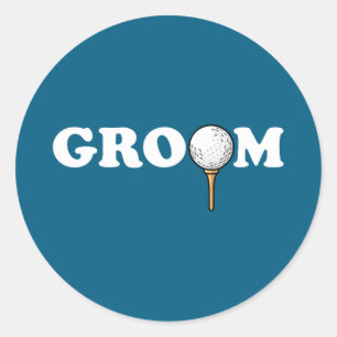 Groom golf ball golfer men bachelor funny party classic round sticker