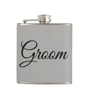 Groom Grey and Black Hip Flask
