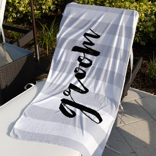 Groom   Grey Stripe Beach Towel