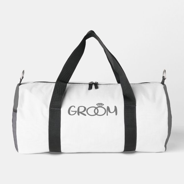 GROOM Grey White Duffle Bag (Back)