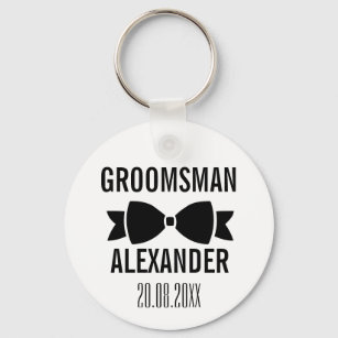 Groom Groomsman Wedding Party Favour Keepsake Key Ring