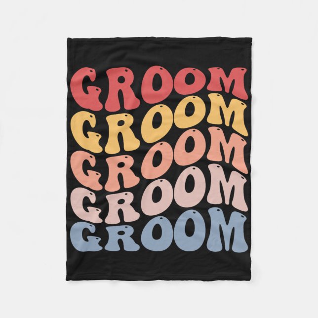 Groom Groovy Bachelor Party  Fleece Blanket (Front)