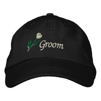 Groom Hat with White Rose