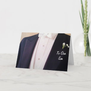 GROOM IN HIS TUX-SON ON YOUR WEDDING DAY *OUR SON* CARD