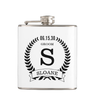 Groom Initial Hip Flask