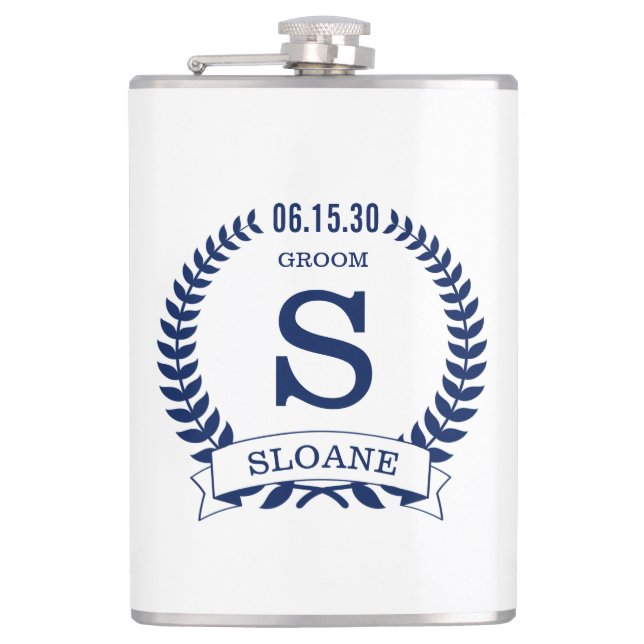 Groom Initial Hip Flask (Front)