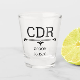 Groom Initials Shot Glass