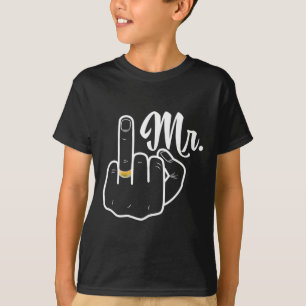 Groom Just Married Wedding Honeymoon Ring Finger H T-Shirt