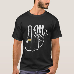 Groom Just Married Wedding Honeymoon Ring Finger H T-Shirt