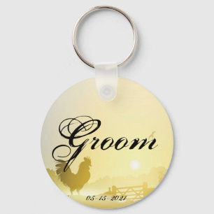 Groom Key Chain Sunny Morning Farm Country Rustic