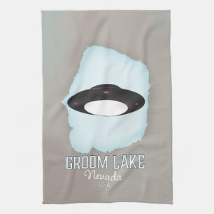 Groom Lake Nevada Travel poster Tea Towel