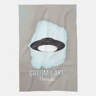 Groom Lake Nevada Travel poster Tea Towel