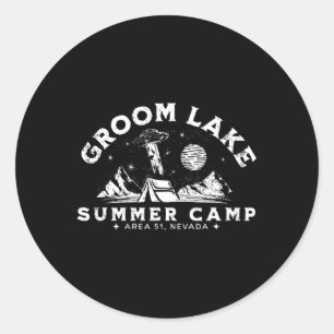 Groom Lake Summer Camp - Funny Area 51 Alien Ufo G Classic Round Sticker