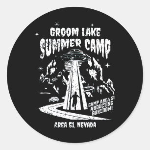 Groom Lake Summer Camp - Funny Area 51 Alien Ufo G Classic Round Sticker