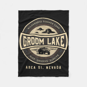 Groom Lake Summer Wilderness Camp - Funny Area 51  Fleece Blanket