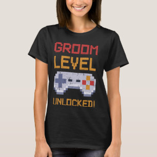 Groom Level Unlocked Gamer Retro Tee Bachelor Part