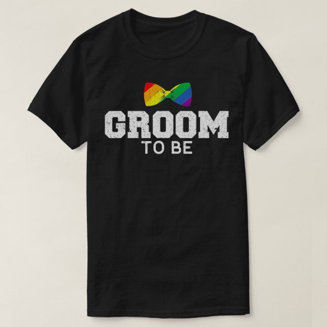 Groom LGB Gay Wedding Bachelor  T-Shirt (Design Front)