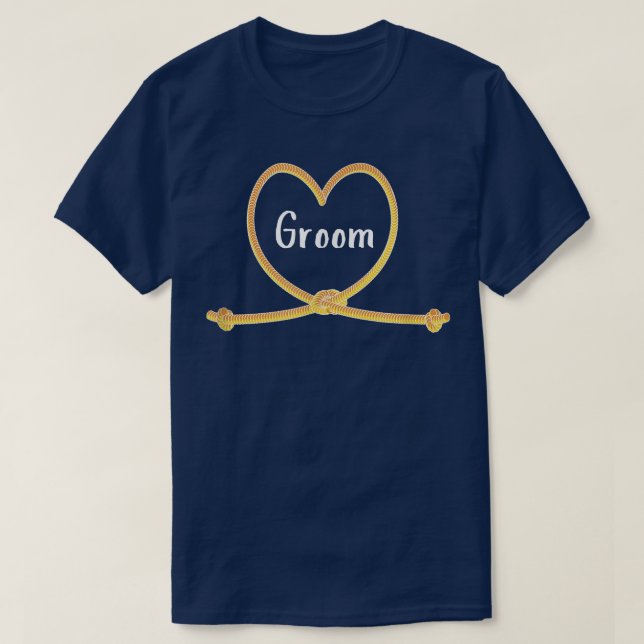 Groom Matching Bride and Groom Wedding Engagement  T-Shirt (Design Front)